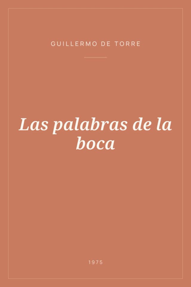 Portada de Las palabras de la boca