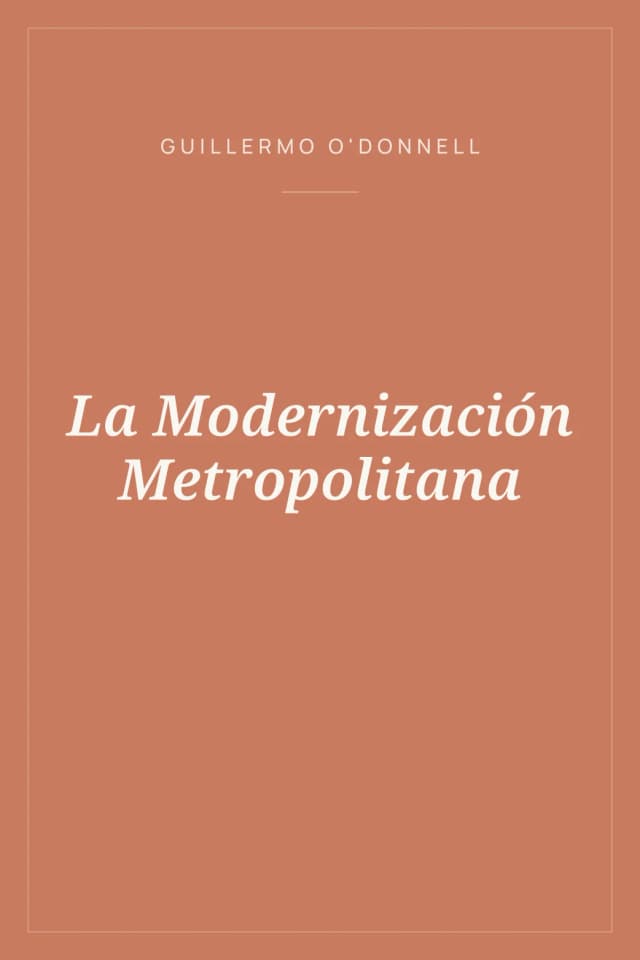 Portada de La Modernización Metropolitana