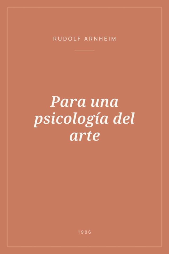 Portada de Para una psicología del arte