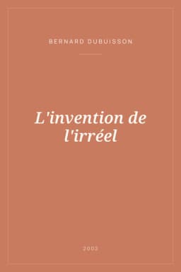 Portada de L'invention de l'irréel