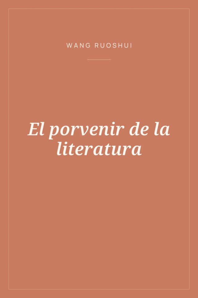 Portada de El porvenir de la literatura