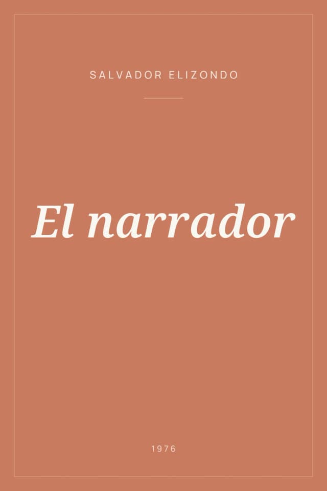 Portada de El narrador
