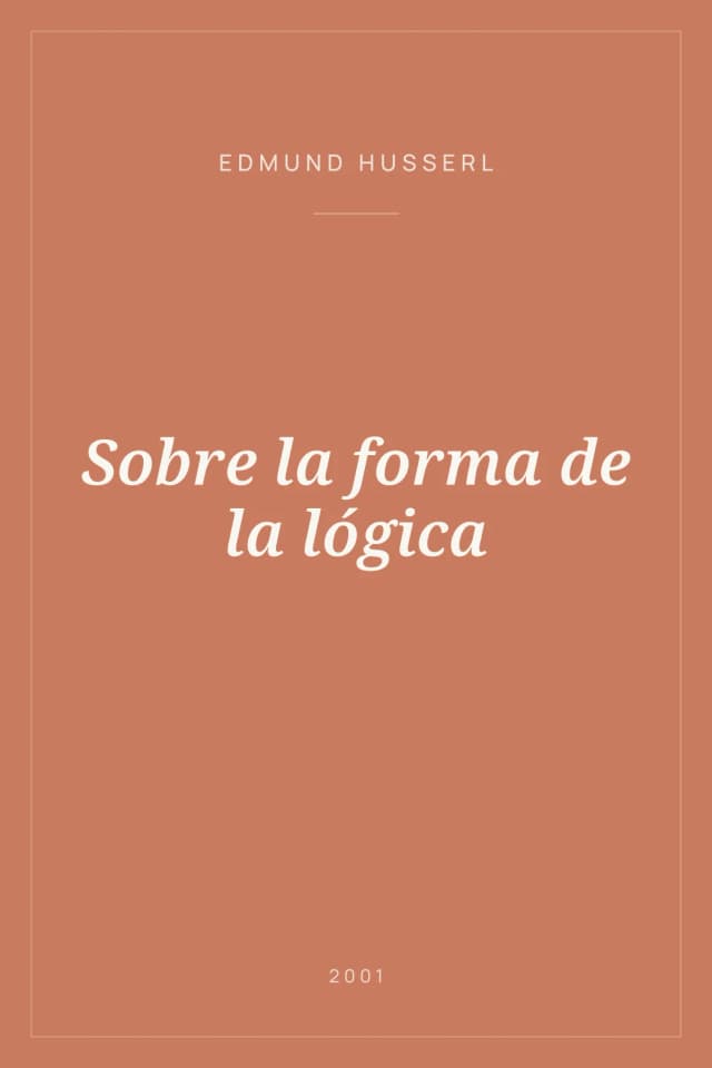 Portada de Sobre la forma de la lógica