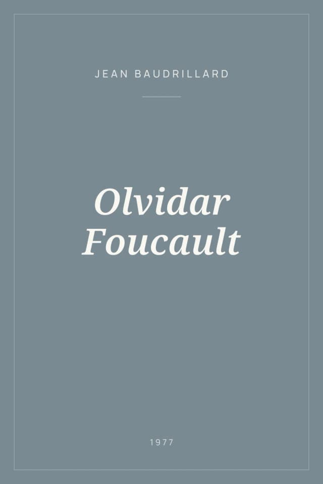 Portada de Olvidar Foucault