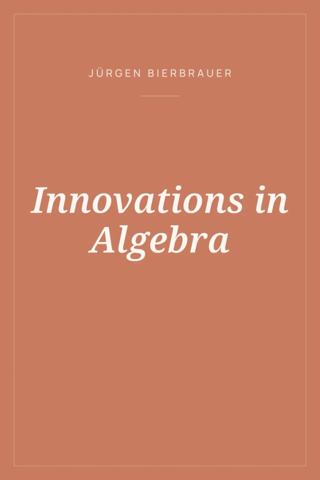 Portada de Innovations in Algebra