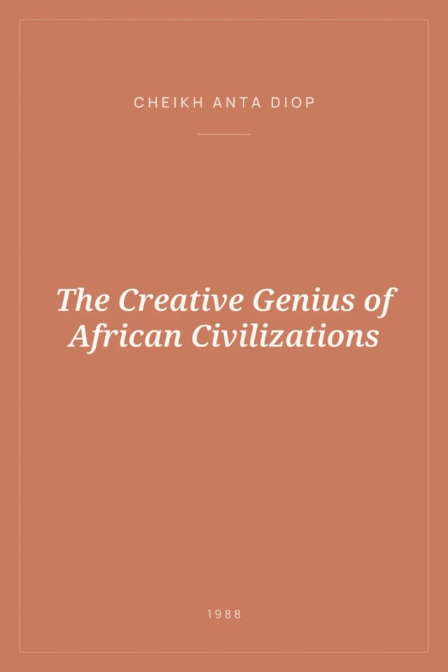 Portada de The Creative Genius of African Civilizations