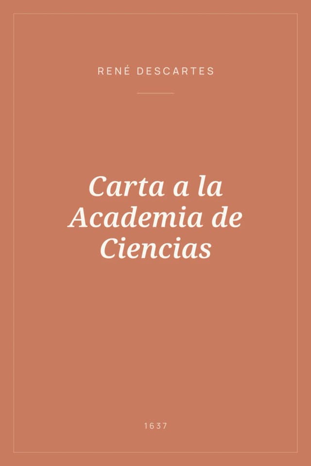 Portada de Carta a la Academia de Ciencias