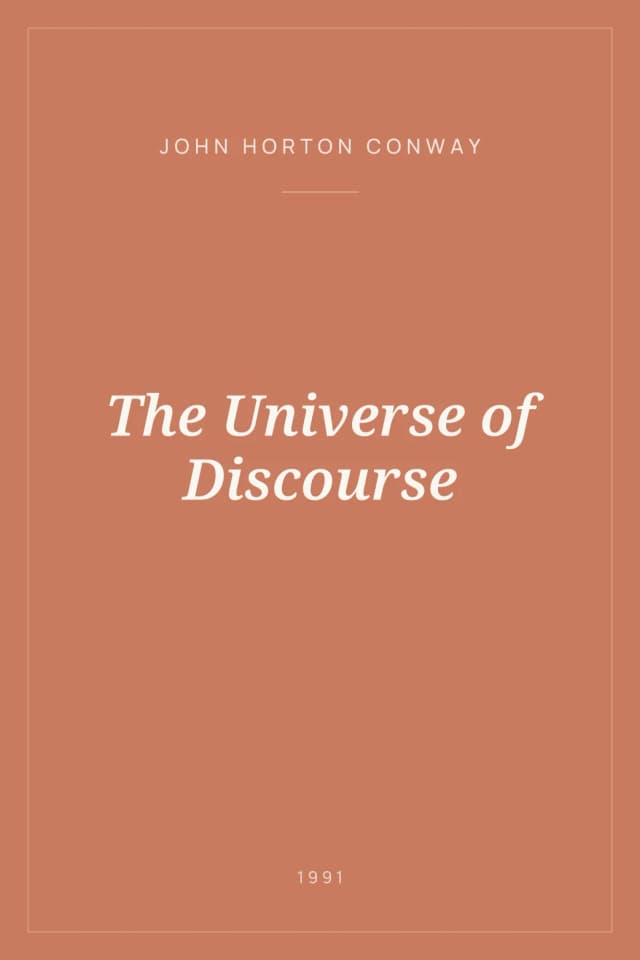 Portada de The Universe of Discourse