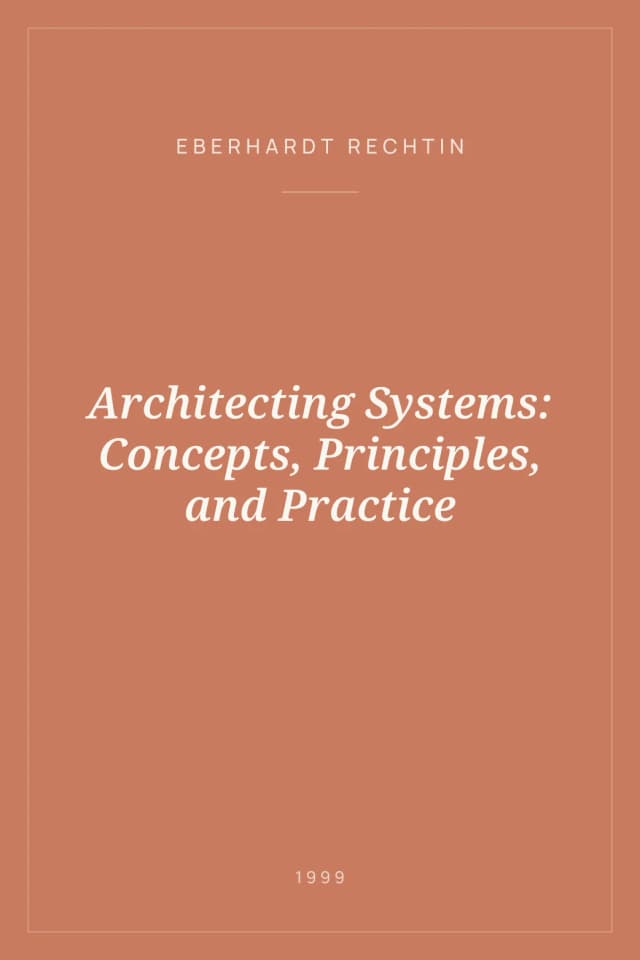 Portada de Architecting Systems: Concepts, Principles, and Practice