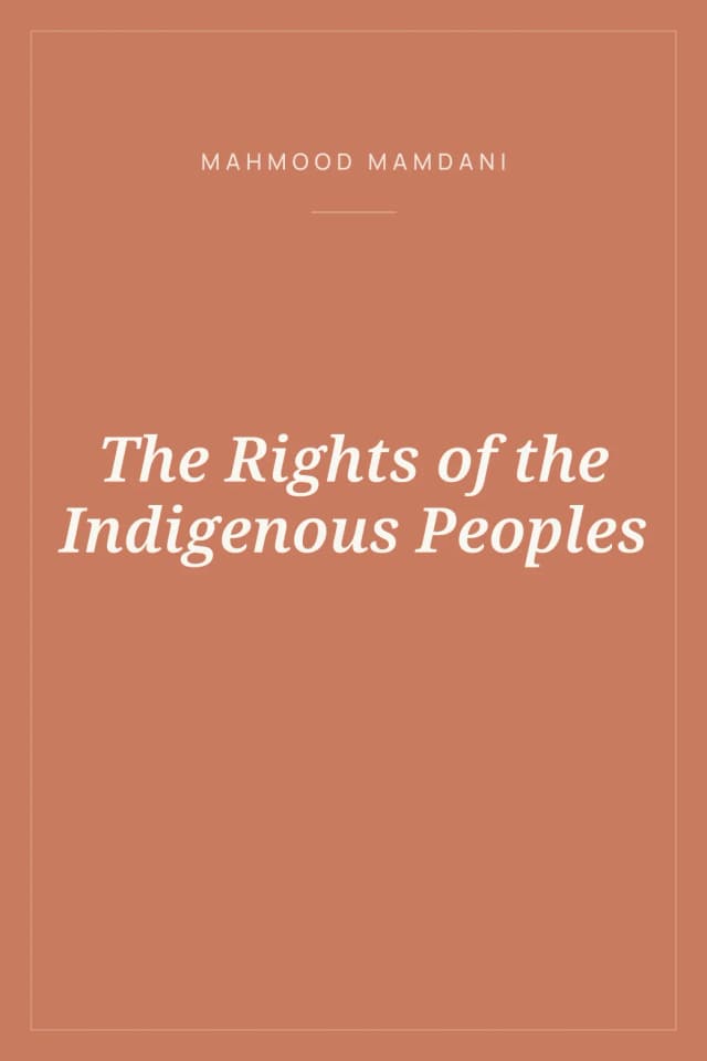Portada de The Rights of the Indigenous Peoples