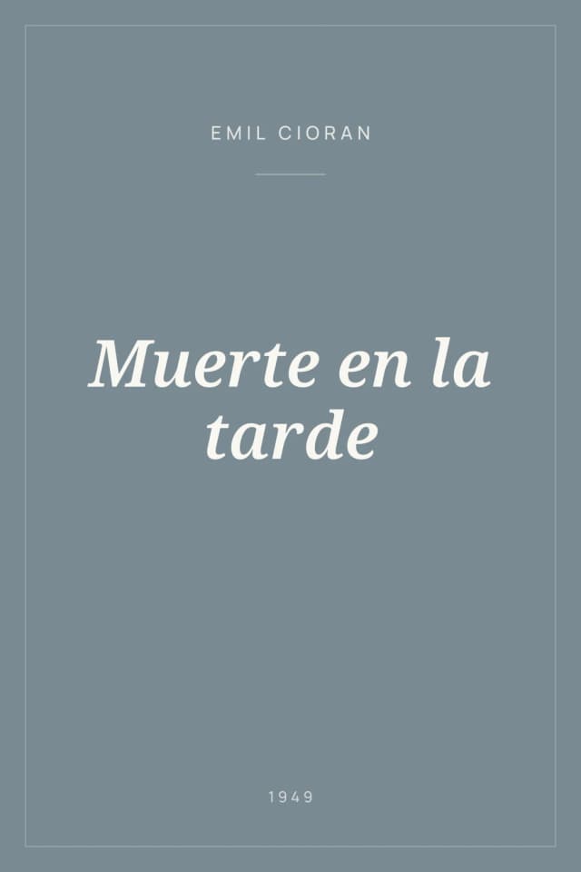 Portada de Muerte en la tarde