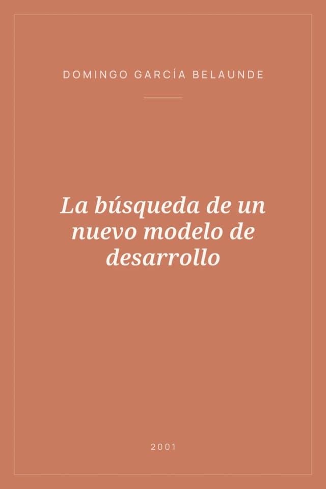 Portada de La búsqueda de un nuevo modelo de desarrollo