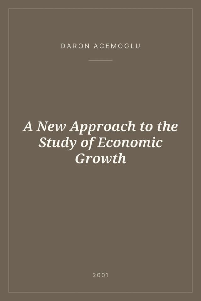 Portada de A New Approach to the Study of Economic Growth