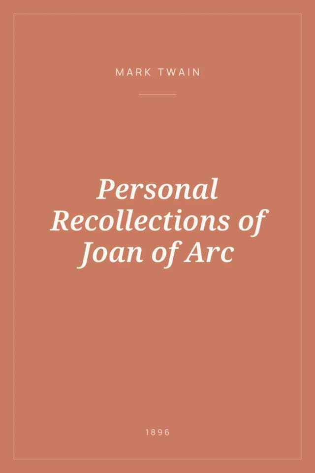 Portada de Personal Recollections of Joan of Arc