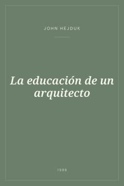 Portada de La educación de un arquitecto