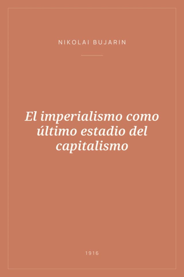 Portada de El imperialismo como último estadio del capitalismo