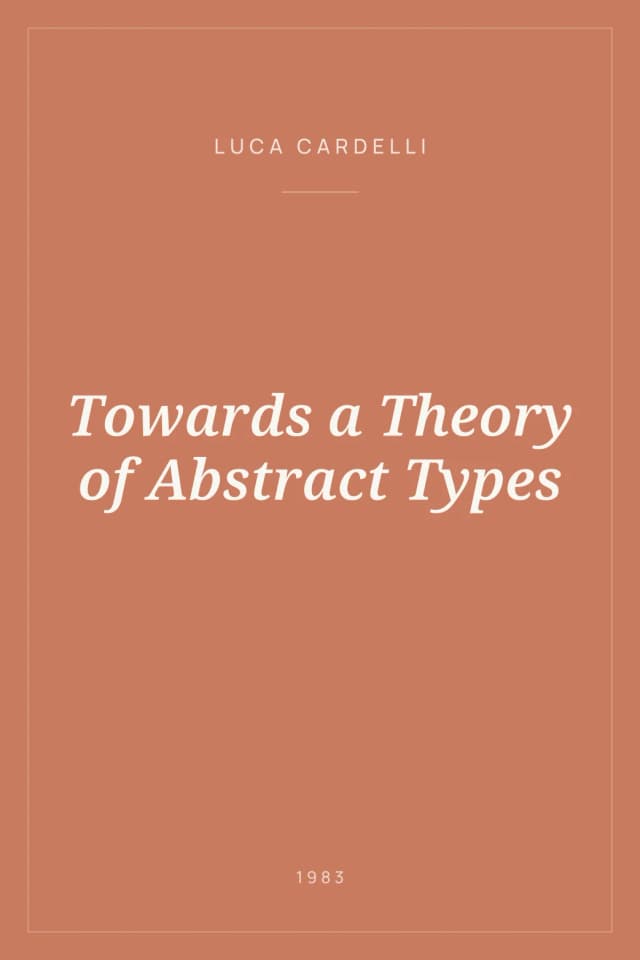Portada de Towards a Theory of Abstract Types