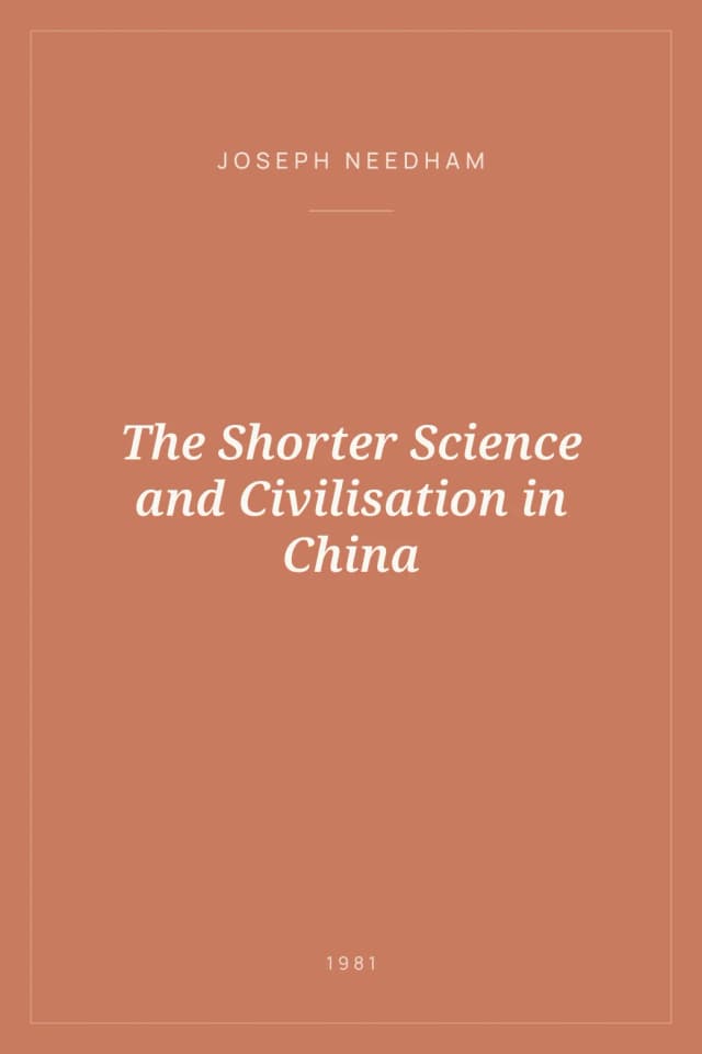 Portada de The Shorter Science and Civilisation in China