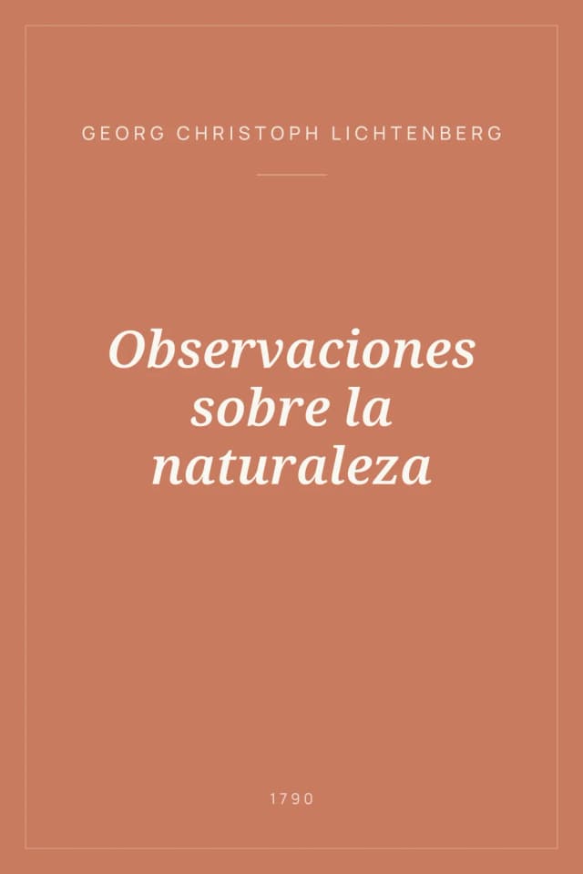 Portada de Observaciones sobre la naturaleza