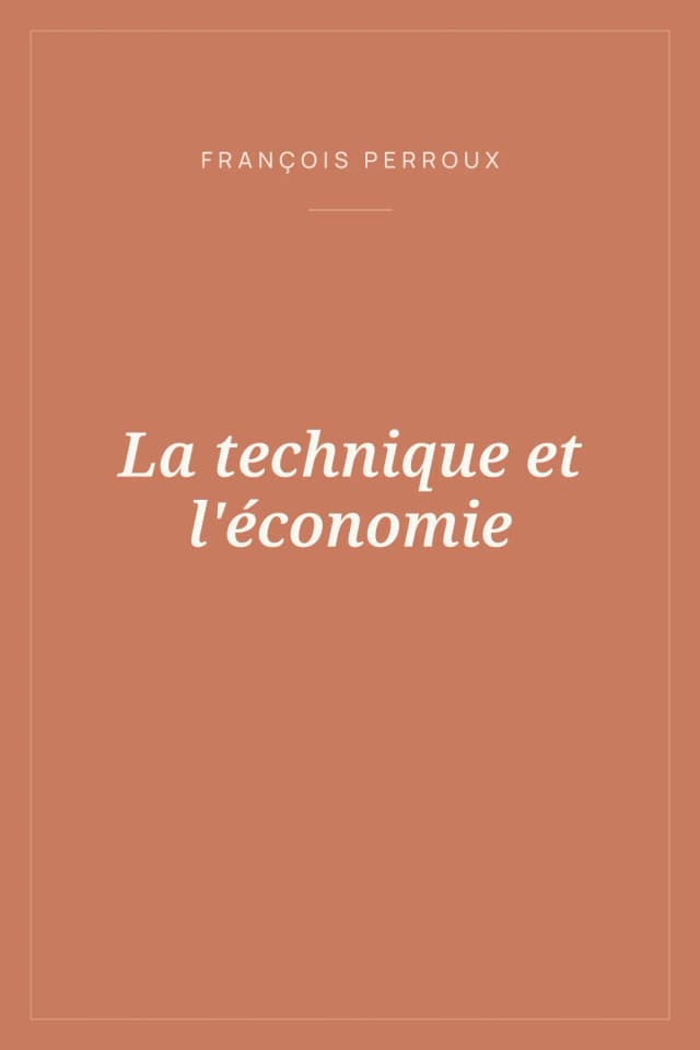 Portada de La technique et l'économie