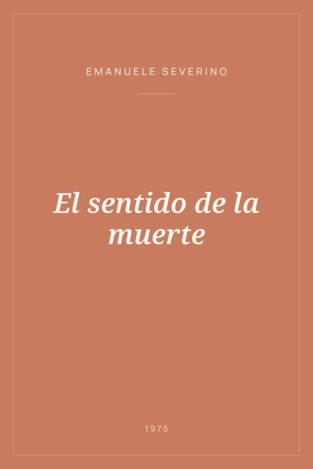 Portada de El sentido de la muerte
