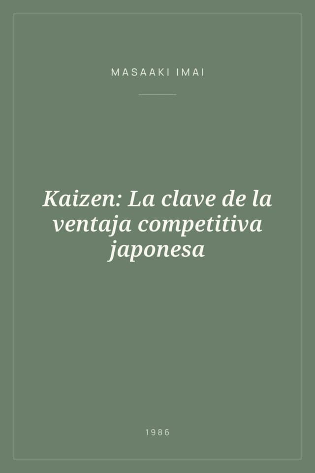 Portada de Kaizen: La clave de la ventaja competitiva japonesa