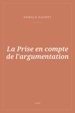 Portada de La Prise en compte de l'argumentation