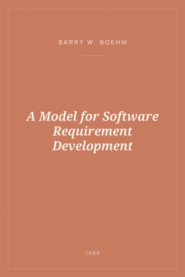 Portada de A Model for Software Requirement Development
