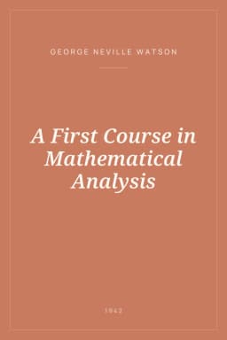 Portada de A First Course in Mathematical Analysis