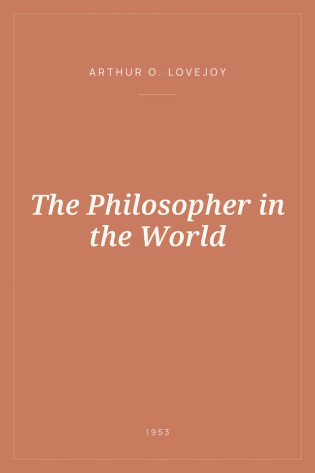 Portada de The Philosopher in the World