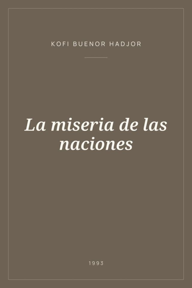 Portada de La miseria de las naciones