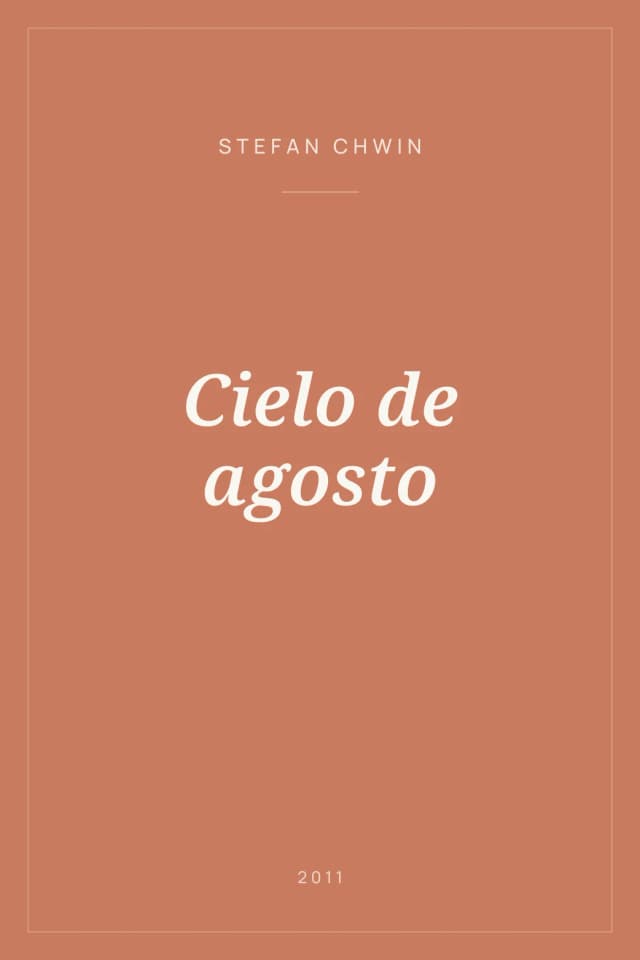 Portada de Cielo de agosto