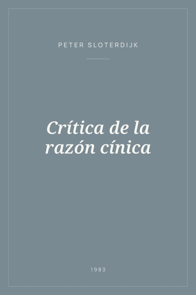 Portada de Crítica de la razón cínica