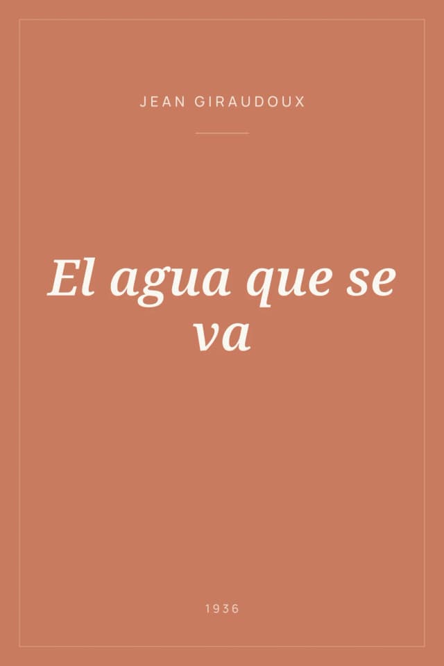 Portada de El agua que se va