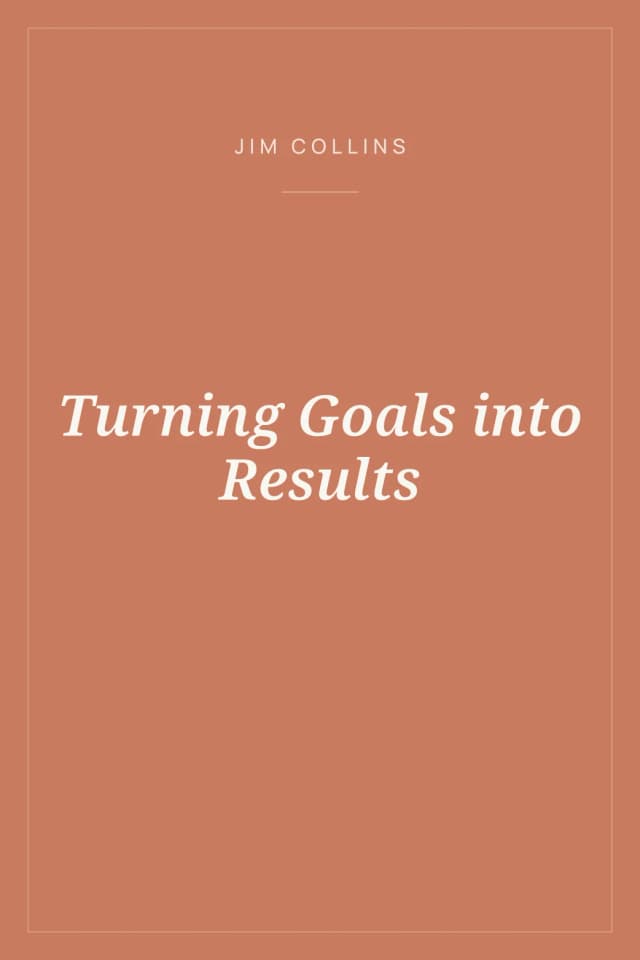 Portada de Turning Goals into Results