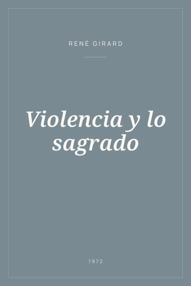 Portada de Violencia y lo sagrado