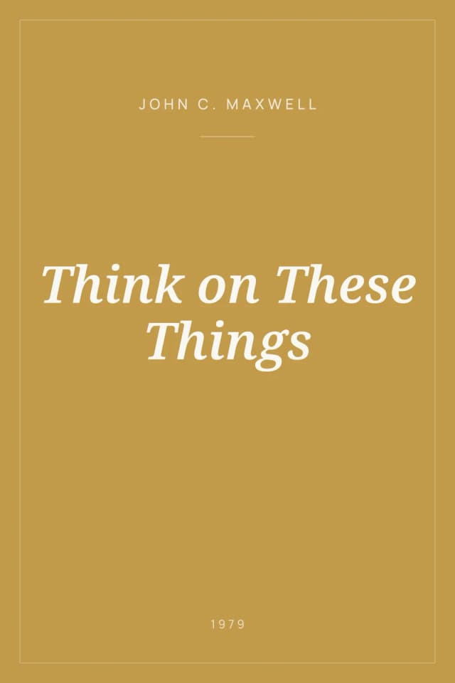 Portada de Think on These Things