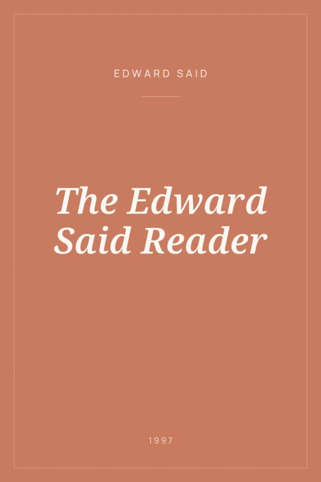 Portada de The Edward Said Reader
