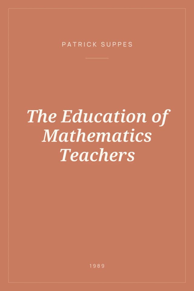 Portada de The Education of Mathematics Teachers
