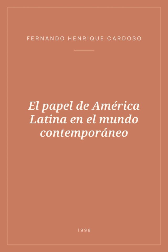 Portada de El papel de América Latina en el mundo contemporáneo