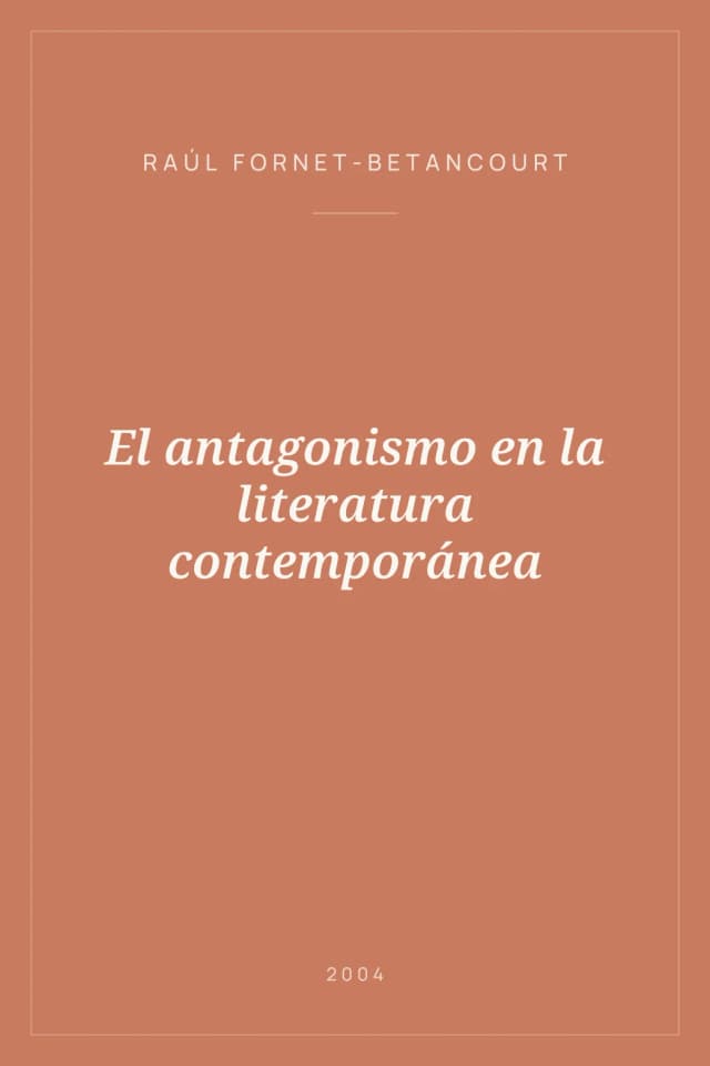 Portada de El antagonismo en la literatura contemporánea