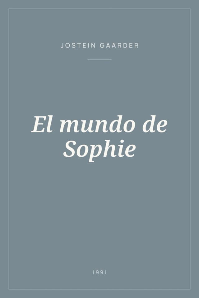 Portada de El mundo de Sophie