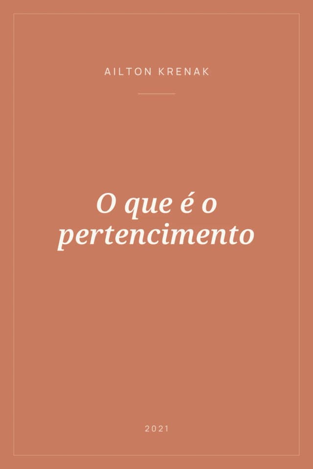 Portada de O que é o pertencimento