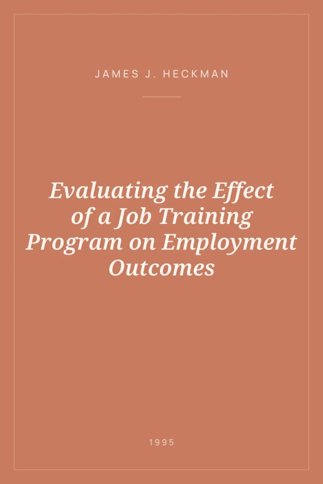 Portada de Evaluating the Effect of a Job Training Program on Employment Outcomes
