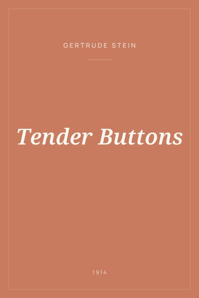 Portada de Tender Buttons
