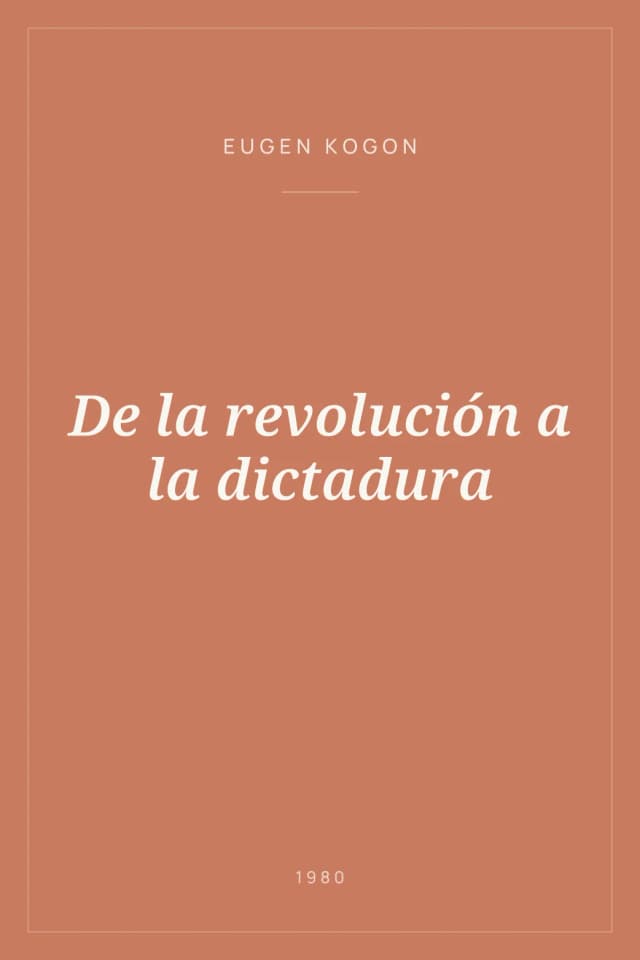 Portada de De la revolución a la dictadura