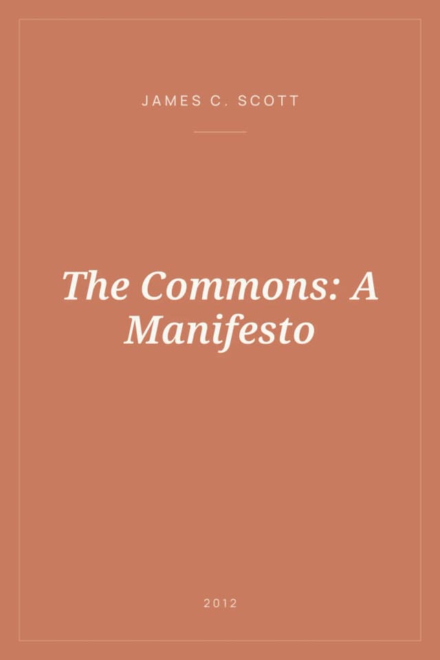 Portada de The Commons: A Manifesto