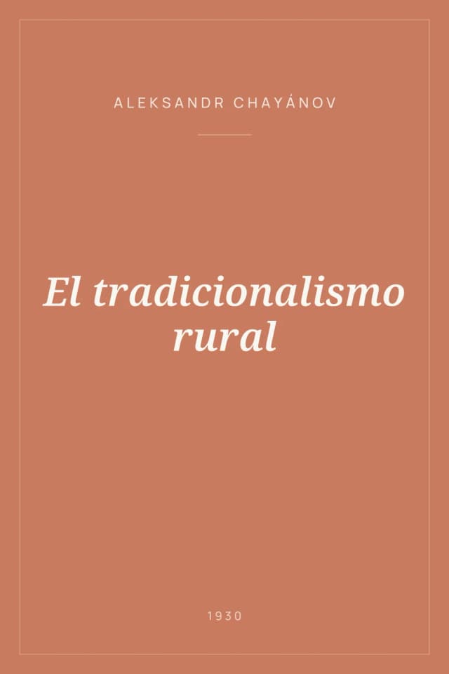 Portada de El tradicionalismo rural
