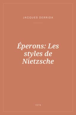 Portada de Éperons: Les styles de Nietzsche