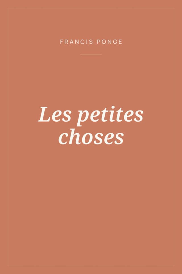 Portada de Les petites choses